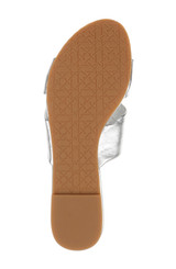 Silver Leather | Nicolet Flat Slide Sandals Sole