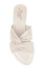 White Leather | Nicolet Flat Slide Sandals Top