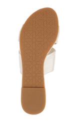 White Leather | Nicolet Flat Slide Sandals Sole