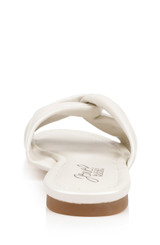White Leather | Nicolet Flat Slide Sandals Back