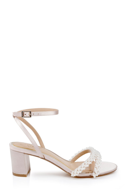 Champagne | Ninnette Mid Heel Sandals Side