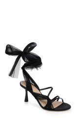 Black Black | Norris Ankle Wrap Sandals Front Side