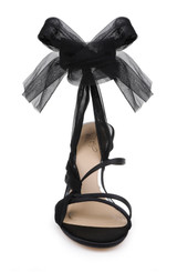 Black Black | Norris Ankle Wrap Sandals Front