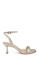 Gold Leather | Nyx Braided Ankle Strap Sandals Side