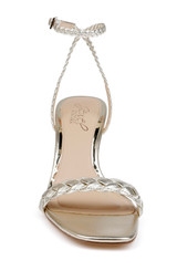 Gold Leather | Nyx Braided Ankle Strap Sandals Front