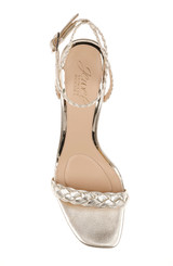 Gold Leather | Nyx Braided Ankle Strap Sandals Top