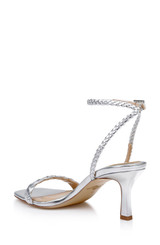 Silver Leather | Nyx Braided Ankle Strap Sandals Back Side