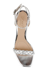 Silver Leather | Nyx Braided Ankle Strap Sandals Top