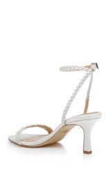 White Leather | Nyx Braided Ankle Strap Sandals Back Side