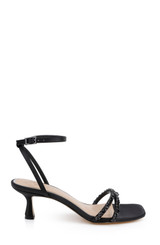 Black | Nayla Kitten Heel Sandals Side