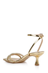 Gold Metallic | Nayla Kitten Heel Sandals Back Side
