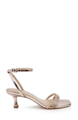 Rosegold Metallic | Nayla Kitten Heel Sandals Side