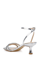 Silver Metallic | Nayla Kitten Heel Sandals Back Side
