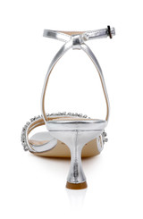 Silver Metallic | Nayla Kitten Heel Sandals Back
