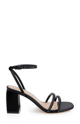 Black | Nella Block Heel Sandals Side