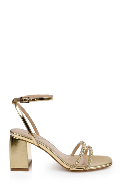 Gold Metallic | Nella Block Heel Sandals Side
