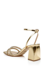 Gold Metallic | Nella Block Heel Sandals Back Side