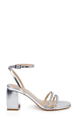 Silver Metallic | Nella Block Heel Sandals Side