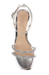 Silver Metallic | Nella Block Heel Sandals Top