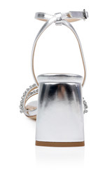 Silver Metallic | Nella Block Heel Sandals Back