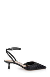 Black | Fable Pointed Toe Kitten Heels Side