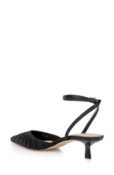 Black | Fable Pointed Toe Kitten Heels Back Side