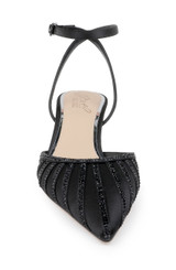 Black | Fable Pointed Toe Kitten Heels Front