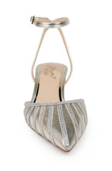 Gold Metallic | Fable Pointed Toe Kitten Heels Front