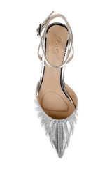 Silver Metallic | Fable Pointed Toe Kitten Heels Top