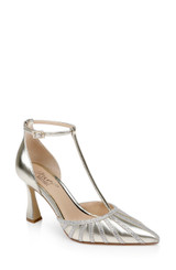 Gold Metallic | Faithlyn d'Orsay T-Strap Pumps Front Side