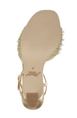 Gold Textile | Fanny Pearl Stiletto Heel Sandals Sole