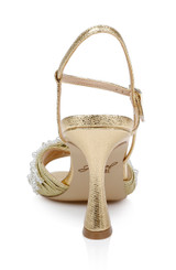 Gold Textile | Fanny Pearl Stiletto Heel Sandals Back