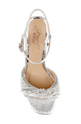 Silver Textile | Fanny Pearl Stiletto Heel Sandals Top