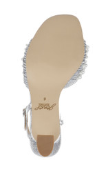 Silver Textile | Fanny Pearl Stiletto Heel Sandals Sole