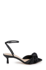 Black | Favor Pointed Toe Kitten Heels Side