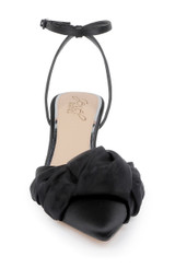 Black | Favor Pointed Toe Kitten Heels Front