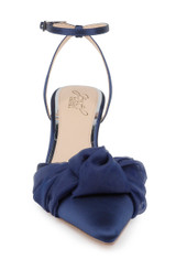 Navy | Favor Pointed Toe Kitten Heels Front