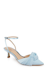 Sky Blue | Favor Pointed Toe Kitten Heels Front Side