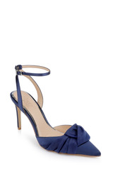 Navy | Federica Ankle Strap Pumps Front Side