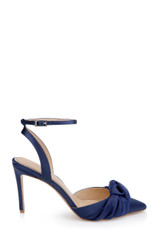 Navy | Federica Ankle Strap Pumps Side