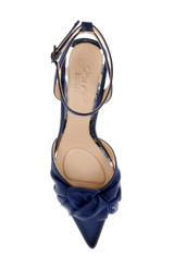 Navy | Federica Ankle Strap Pumps Top