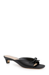 Black | Felisha Kitten Heel Slide Sandals Front Side