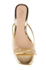 Gold Leather | Felisha Kitten Heel Slide Sandals Top