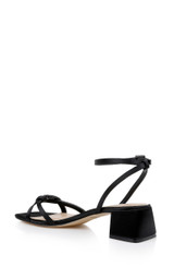 Black | Fern Low Block Heel Sandals Back Side