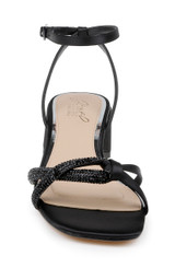 Black | Fern Low Block Heel Sandals Front