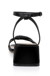 Black | Fern Low Block Heel Sandals Back