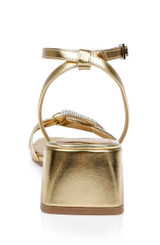 Gold Leather | Fern Low Block Heel Sandals Back