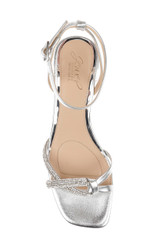 Silver Leather | Fern Low Block Heel Sandals Top