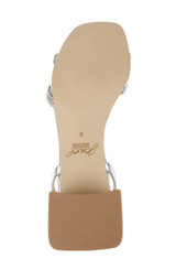 Silver Leather | Fern Low Block Heel Sandals Sole