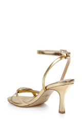 Gold Leather | Fiji Mid Stiletto Heel Sandals Back Side